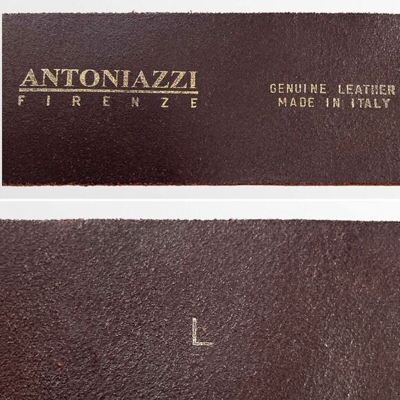 Antoniazzi Firenze Genuine Leather Beaded Belt Size L Brown Amber Bronze Italy - Picture 6 of 9